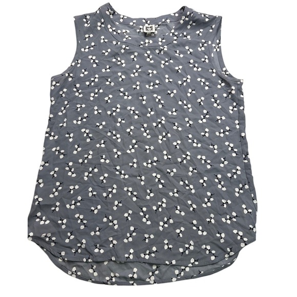 Anne Klein Tops - Anne Klein Women's Sleeveless Floral Print‎ Top Size Medium Grey White